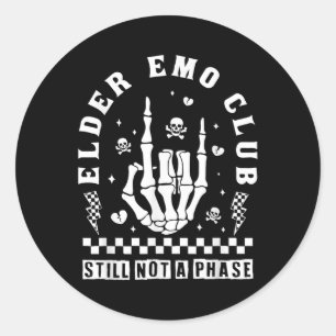Elder Emo Club Still Not A Phase Skeleton Hand Roc Classic Round Sticker