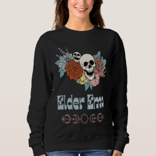 Elder Emo Retro Groovy Skeleton Goth and Gothic Fl Sweatshirt