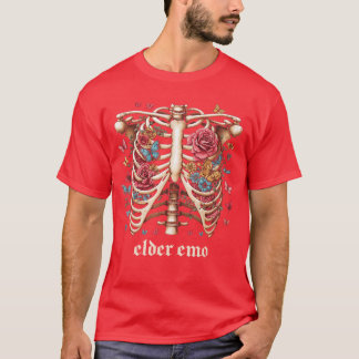Elder Emo Skeleton Rib Cage Goth Gothic Punk T-Shirt