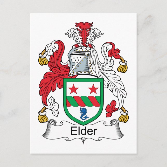 Elder Family Crest Postcard (Front)