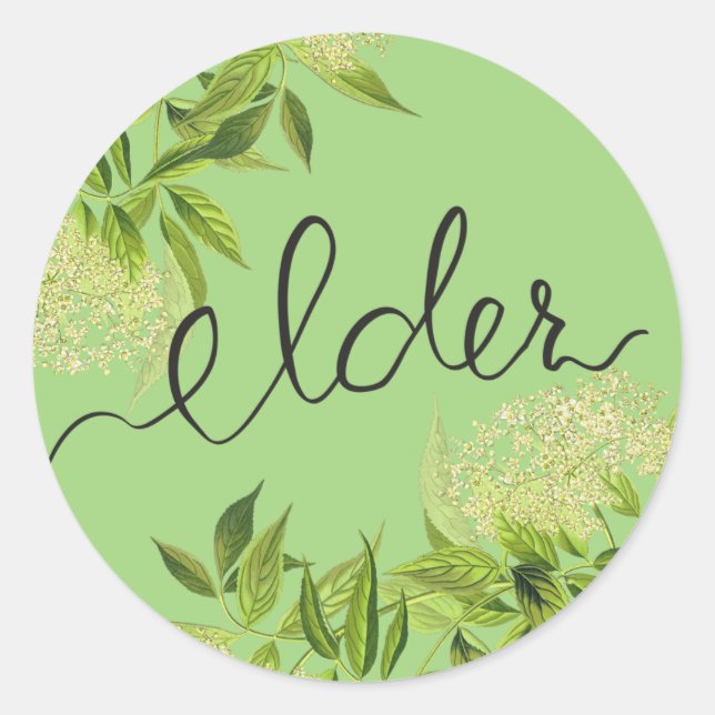 Elder flower blossom classic round sticker (Front)