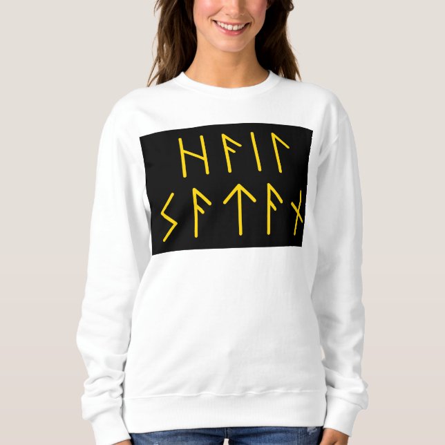 Elder Futhark Hail Satan Sweatshirt (Front)