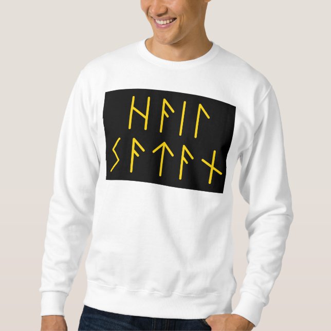 Elder Futhark Hail Satan Sweatshirt (Front)