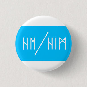 Elder Futhark He/Him Pronouns 3 Cm Round Badge