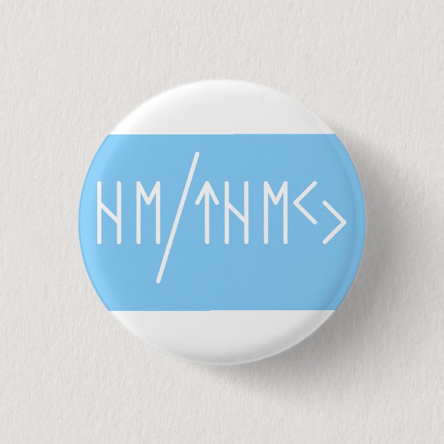 Elder Futhark He/They Pronouns  3 Cm Round Badge (Front)