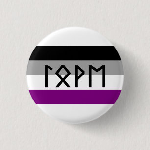Elder Futhark Love Ace Flag  3 Cm Round Badge