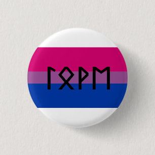 Elder Futhark Love Bi flag 3 Cm Round Badge