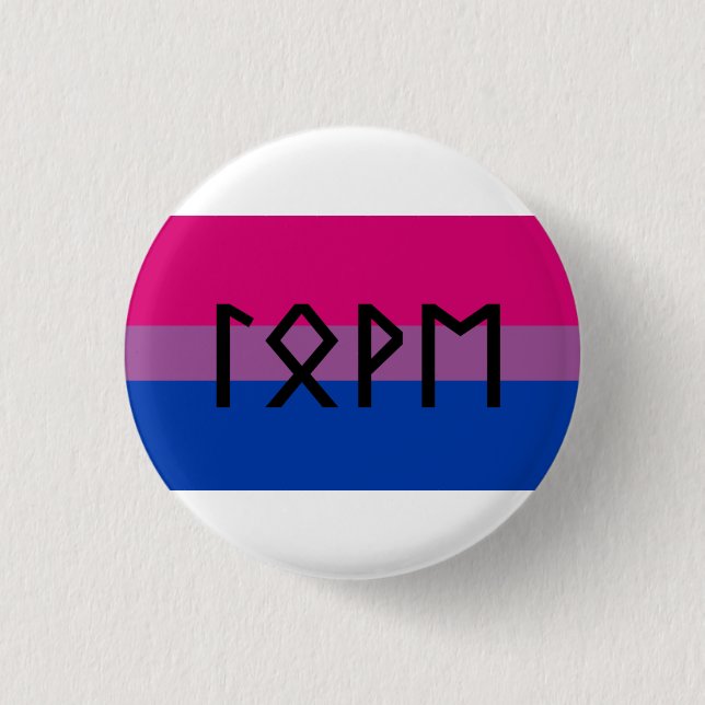 Elder Futhark Love Bi flag 3 Cm Round Badge (Front)