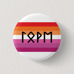 Elder Futhark Love Lesbian flag 3 Cm Round Badge
