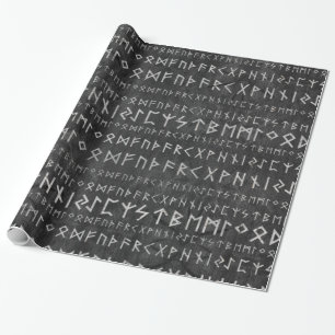 Elder Futhark Pattern on wooden texture Wrapping Paper