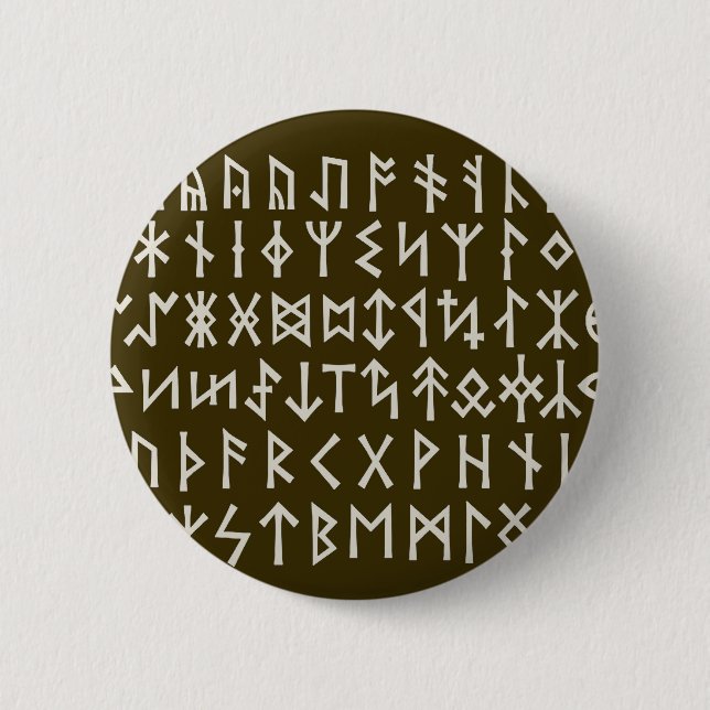 Elder Futhark Runes 6 Cm Round Badge (Front)