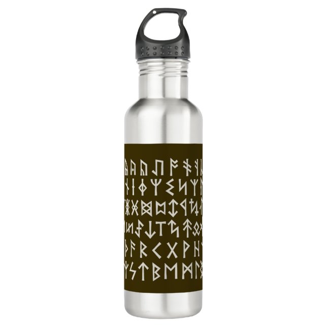 Elder Futhark Runes 710 Ml Water Bottle (Front)