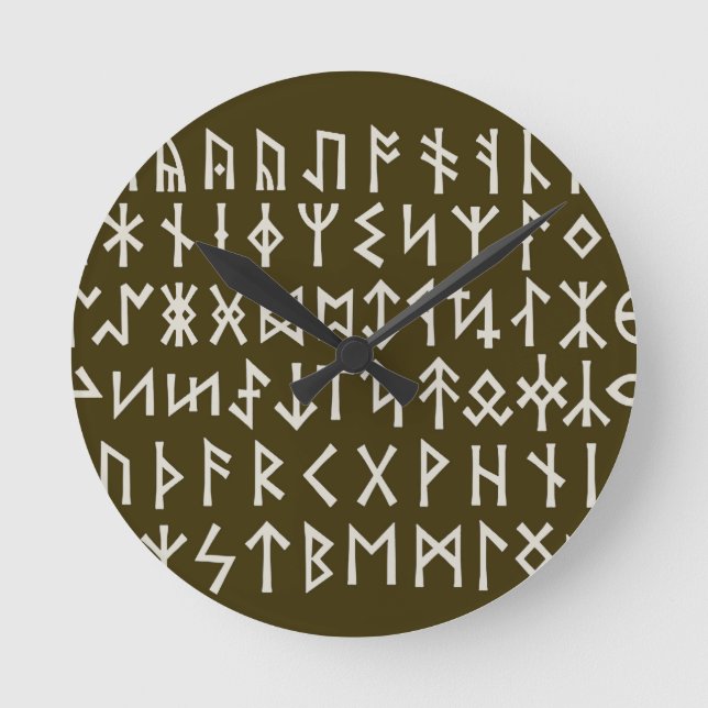 Elder Futhark Runes Round Clock (Front)
