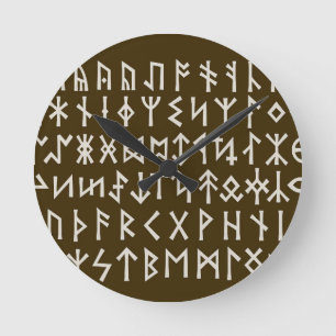 Elder Futhark Runes Round Clock