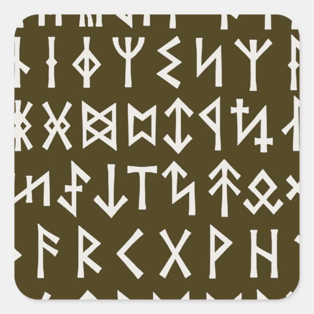 Elder Futhark Runes Square Sticker (Front)