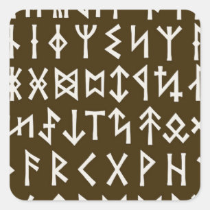 Elder Futhark Runes Square Sticker