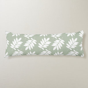 Elder Leaf Big Pattern 2Way Green+White Body Cushion