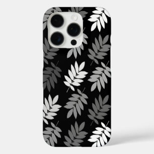Elder Leaf Lg Pattern Black White Grey iPhone 16 Pro Case