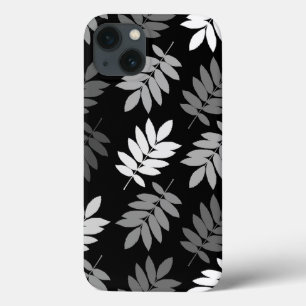 Elder Leaf Lg Pattern Black White Grey iPhone 13 Case