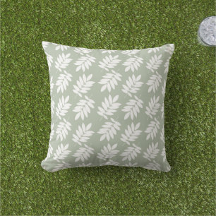 Elder Leaf Pattern 2Way Green+White Cushion