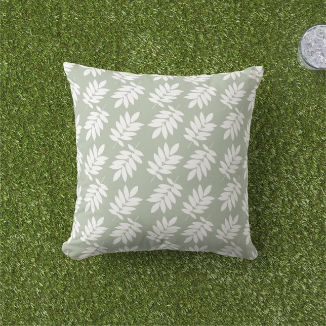 Elder Leaf Pattern 2Way Green+White Cushion (Grass)