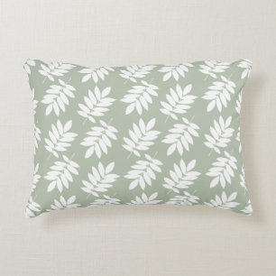 Elder Leaf Pattern 2Way Green+White Decorative Cushion