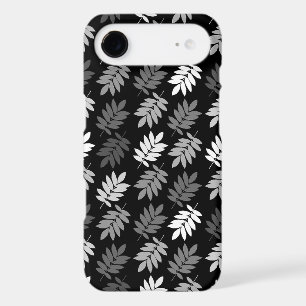 Elder Leaf Pattern Black White Grey