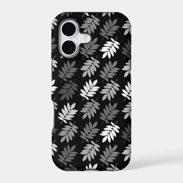 Elder Leaf Pattern Black White Grey (Back)