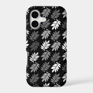 Elder Leaf Pattern Black White Grey