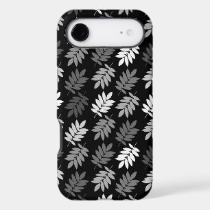 Elder Leaf Pattern Black White Grey