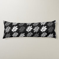 Elder Leaf Pattern Black White Grey