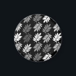 Elder Leaf Pattern Black White Grey Magnet<br><div class="desc">Elder tree leaf silhouette in a surface pattern design with grey and white detail on a black background.</div>
