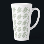 Elder Leaf Pattern Green White Latte Mug<br><div class="desc">Elder tree leaf silhouette in a surface pattern design with green detail on a white background.</div>
