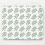 Elder Leaf Pattern Green White Mouse Pad<br><div class="desc">Elder tree leaf silhouette in a surface pattern design with green detail on a white background.</div>
