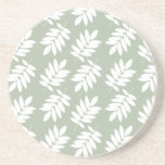 Elder Leaf Pattern White on Green Coaster<br><div class="desc">Rustic Elder tree leaf silhouette in a surface pattern design with white detail on a green background.</div>