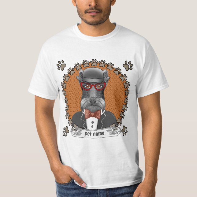 Elder Schnauzer Glasses T-Shirt (Front)