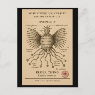 Elder Thing Specimen – Pabodie Expedition, Miskato Holiday Postcard