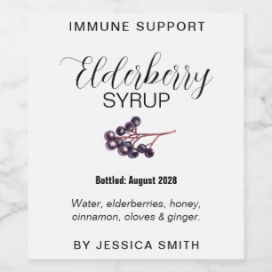 Elderberry Syrup Bottle Label EB009wn