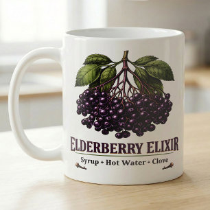Elderberry Syrup Recipe Vintage Botanical Art Coffee Mug