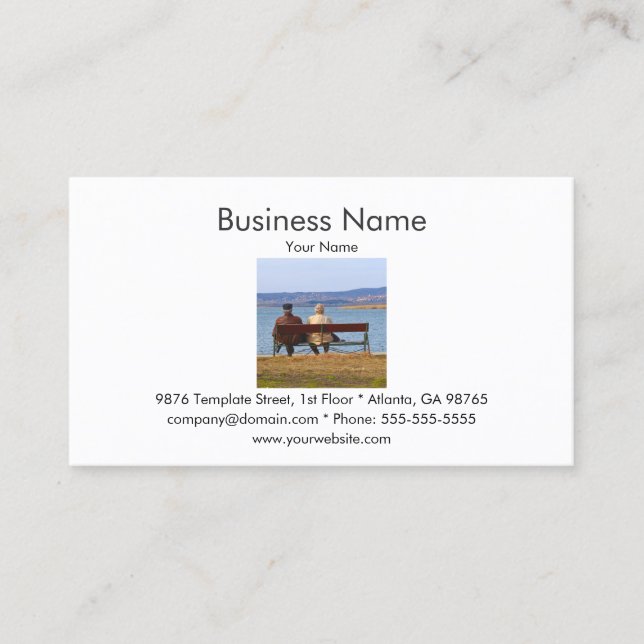 Elderly Couple Business Card Template (Front)