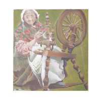 Elderly Irish Woman Crafter At A Spinning Wheel