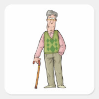 Elderly Man With A Walking Stick