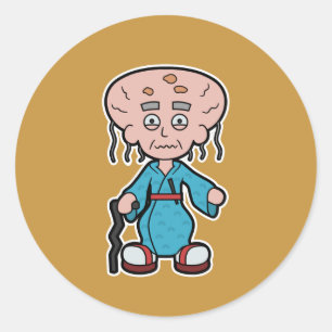Elderly Monster Yokai Nurarihyon Classic Round Sticker