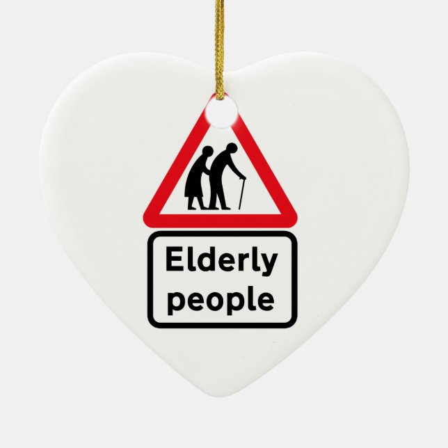 Elderly People (2), Traffic Sign, UK Ceramic Tree Decoration (Back)