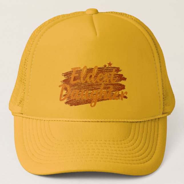 Eldest Daughter Yellow hat, Gift for Swiftie Trucker Hat (Front)
