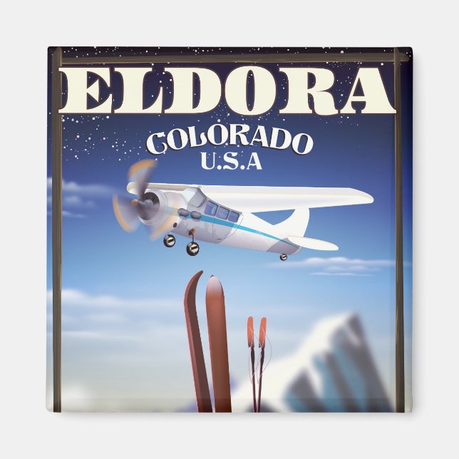 Eldora Colorado travel poster. Magnet (Front)