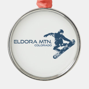 Eldora Mountain Colorado Snowboarder Metal Tree Decoration