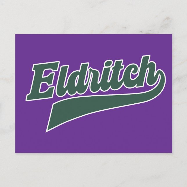 Eldritch League Script – Vintage Lettering Holiday Postcard (Front)