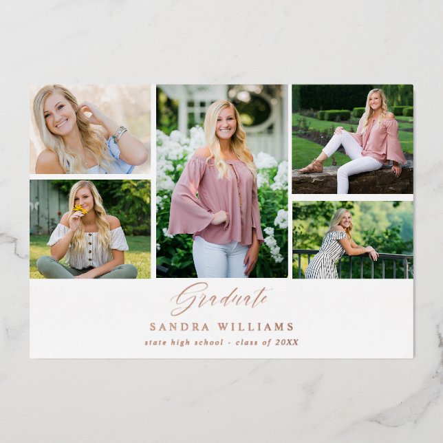 Ele Chic 5 Multi Photo Graduate Announcement (Front)