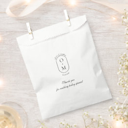 Eleagant Traditional Script Thank You Wedding Favour Bags